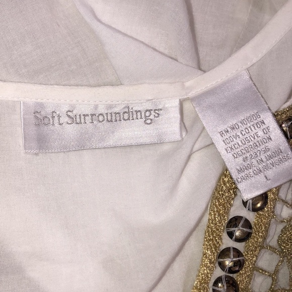 Soft Surroundings large white embellished tunic - Picture 5 of 6